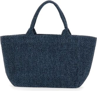 Ganni Womens Tote Bag Blue Cotton