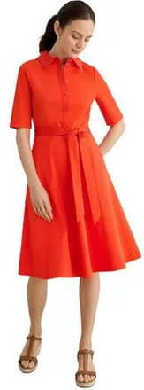 Hobbs London Loretta Midi Shirt Dress in Tomato Red at Nordstrom, Size 14