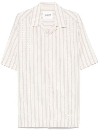 Jil Sander striped shirt - men - Viscose - 41 - Neutrals