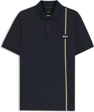 BOSS Active quick-dry polo shirt with signature stripe