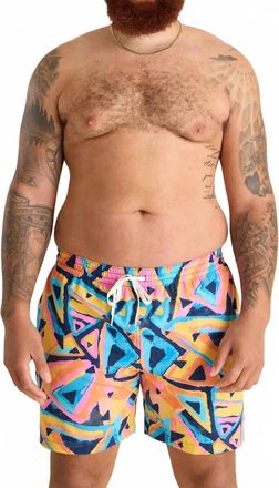 Chubbies Exploding Nachos 5.5 Classic Swim Trunks In Blue Abstract Triangle