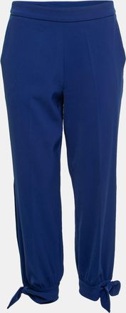 Moschino Boutique Moschino Blue Crepe Stretch Bow Detail Trousers