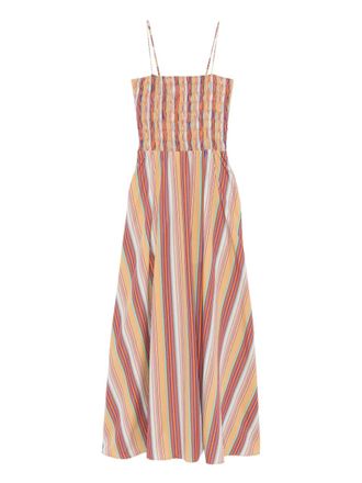 Faithfull The Brand Anniken Maxi striped smocked dress - Oranje
