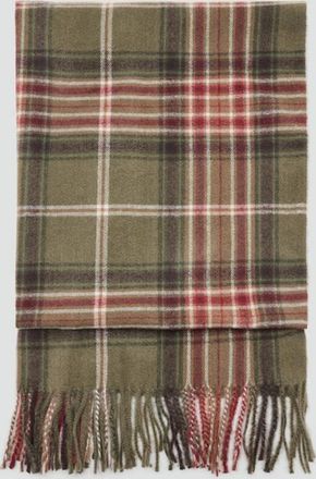 Mango Foulard quadri frange kaki - Donna - Taglia unica - MANGO