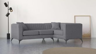 HOME AFFAIRE Ecksofa »MATTHEW L-Form ideal für kleine Räume, Masse B/T/H: 240/167/74 cm« elegantes Designsofa, Steppung im Rücken, incl. Zierkissen
