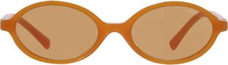 Miu Miu Brown Oval Ladies Sunglasses MU 04ZS 11V40D 50