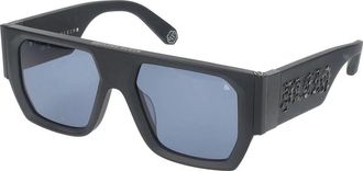 Philipp Plein Nero Sabbiato/Opaco Zonnebril - Heren - Zonnebrillen - Zwart - 54 MM - Accessoires