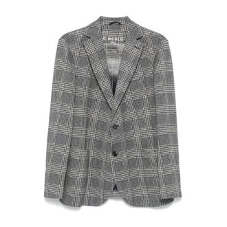 Circolo 1901 Blauw Geruit Fleece Jas - Heren - Blazers - Veelkleurig - S - Katoen - Jassen