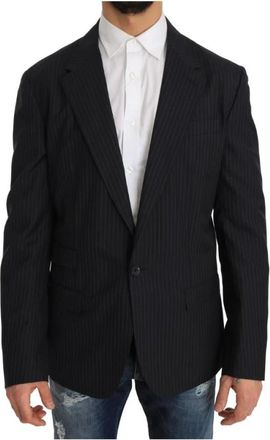 Dolce & Gabbana Klassieke Pinstripe Blazer - Heren - Blazers - Grijs - L - Leer - Jassen