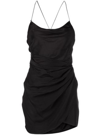 Gauge81 scoop-neck gathered minidress - women - Silk - S - Black