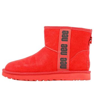 UGG (WMNS) UGG Classic Mini Side Logo Boot Samba Red Black 1122558-SRBCK