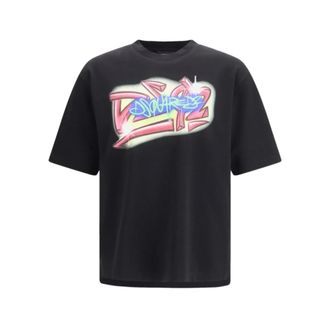 Dsquared2 T-Shirts, male, Black, Size: XL Loose Fit Round Neck T-Shirt