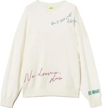 Twin-Set Trui met geborduurde letters - Wit