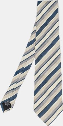 HUGO BOSS Boss By Hugo Boss Blue/beige Diagonal Striped Silk Tie