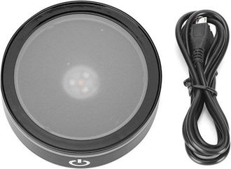 OEM Base De Luz Led De Cristal Negra Plana T&aacute;ctil Multimodo Colorida Para Soporte De Exhibici&oacute;n Redondo - Soporte 3d