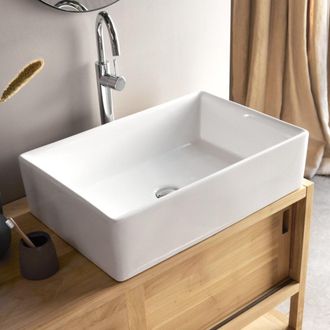 Tikamoon Lavabo rectangular de cer&aacute;mica an. 61 cm