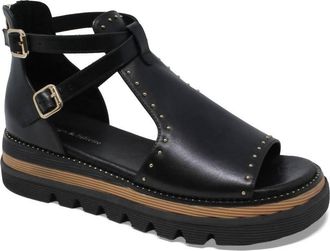 Django & Juliette Womens Sorens Sandals In Black Leather