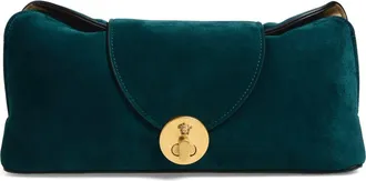 Versace Medusa Suede Clutch in Oil-Gold 82 at Nordstrom