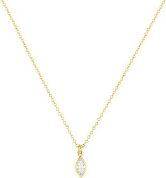 Set & Stones Marquise Birthstone Charm Necklace in Gold /April at Nordstrom