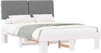 vidaXL Estructura De Cama Con Cabecera Tapizada Gris Claro Vidaxl