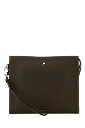 Montblanc Olive Green Leather Sartorial Clutch
