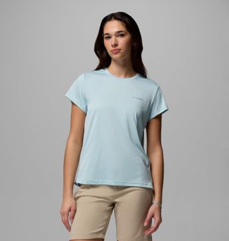 Columbia Funktionsshirt COLUMBIA, Damen, Gr. XL (46/48), marine light heather, Obermaterial: 100% Polyester, Shirts Funktionsshirt, sportliche Passform, Kurzar