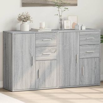Berkfield Home Sideboards 2 pcs Grey Sonoma 60x31x70 cm Engineered Wood | Size: 60 x 31 x 70 cm