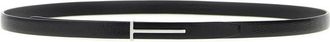 Tom Ford Minimalist Black Belt With Polished Buckle