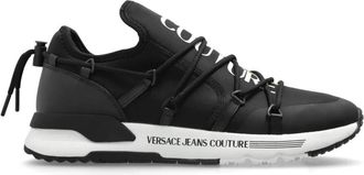 Versace Jeans Couture Sneakers met Logo - Heren - Sneakers - Zwart - 43 EU - Polyester - Schoenen
