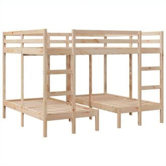 vidaXL Vidaxl - Estructura De Litera Triple Madera De Pino 160x200/80x160 Cm
