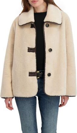 Elie Tahari Kai Reversible Faux Shearling Jacket in Light Beige at Nordstrom Rack, Size X-Large