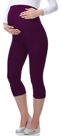 Be Mammy Womens Maternity 3/4 Leggings 03(Plum, XL)