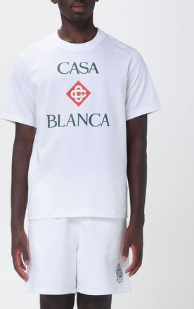 Casablanca T-shirt in cotone organico con scollo a girocollo e stampa logo
