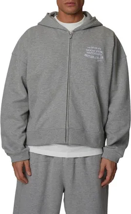 Good For Nothing Boxy-Fit Zipped Icarus Hoodie in Grey at Nordstrom, Size Xx-Large