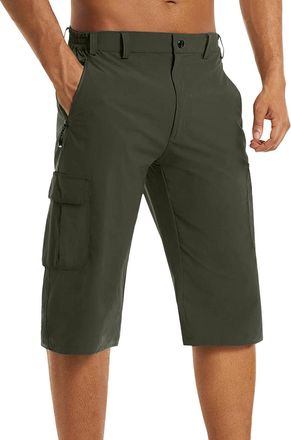 Generic Mens Three Quarter Length Cargo Shorts Mens Lightweight Shorts Quick Dry Mens Shorts with Pockets Hiking Climbing Walking Jogging Shorts Skinny Breath