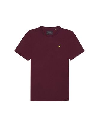 Lyle & Scott Mens Lyle & Scott Plain Burgundy T-Shirt - Red - Size: 44