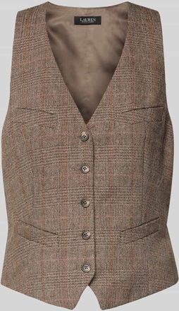 Lauren Ralph Lauren Weste mit V-Ausschnitt in Beige, Größe 40