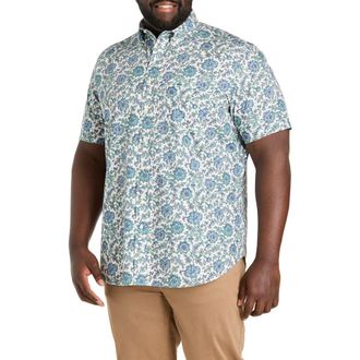 Brooks Brothers Big & Tall Floral Print Sport Shirt in Cream Multi at Nordstrom, Size Xx-Large