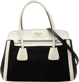 Prada Pre-owned Handbags, female, Multicolor, Size: ONE SIZE Pre-owned Canvas Handbag