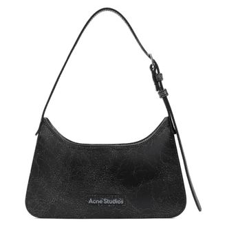 Acne Studios Shoulder Bags, female, Black, ONE SIZE, Black Leather Shoulder Bag
