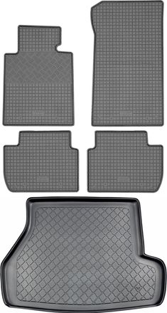 OEM Bmw Serie 3 E46 Touring Kombi (5 Puertas) De 1998 A 2005. Juego De 8 Alfombrillas De Goma Para Coche + Alfombrilla Para Maletero