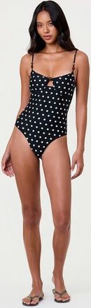 Nicholas Anela One Piece Swim Suit in Black/ivory Polka Dot at Nordstrom, Size X-Small
