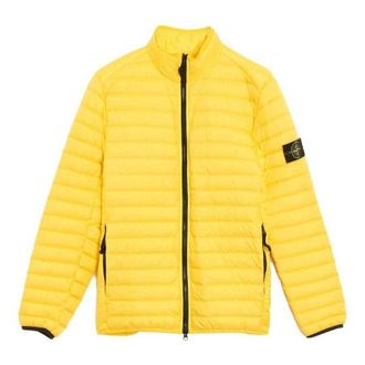 Stone Island Logo Patch Bomber Jacket Yellow 781541524-V0030