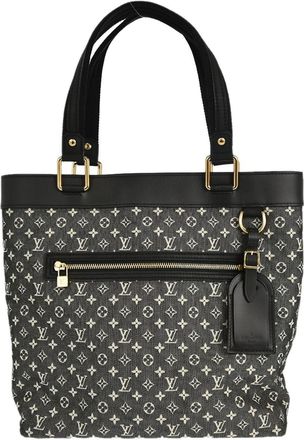 Louis Vuitton Lucille Mini Lin Black Canvas Handbag (Pre-Owned)
