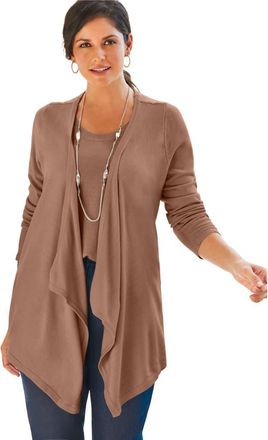 Jessica London Flyaway Cardigan in Creamy Mocha at Nordstrom, Size Medium