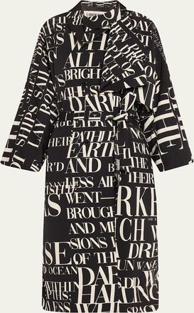 Libertine - Libertine New Wave Poem Noir-Print Long Trench Coat