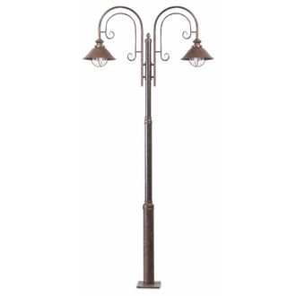 Netlighting Nautica 2 Light Lamp Post Rust Brown E27
