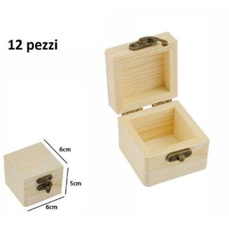 Trade Shop Trade Shop - Set 12 Scatoline In Legno Portagioie Scatola Cofanetto Quadrate 74001a Ly-613279
