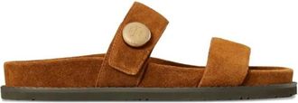 Tory Burch Romy Sport Slide - Dames - Sandalen - Bruin - 38 1/2 EU - Su&egrave;de - Schoenen