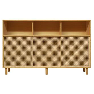 Naan Furniture Aparador de pino macizo natural con 3 puertas 180 cm barnizado